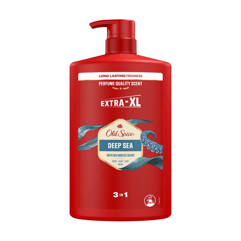 Чоловічий гель для душу + шампунь 3 в 1 OLD SPICE Deep Sea with Minerals, 1 л
